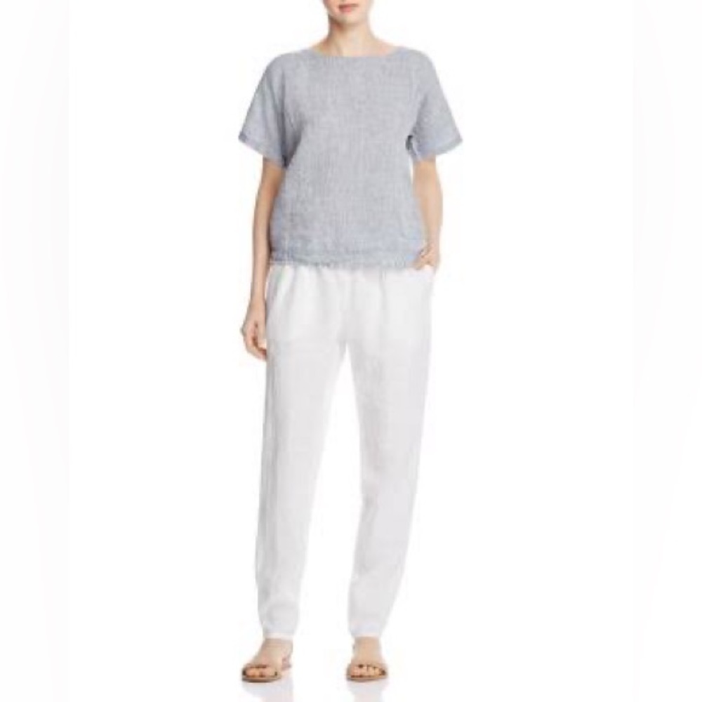 Eileen Fisher linen patch pocket organic linen boxy top XS like new - Picture 3 of 11